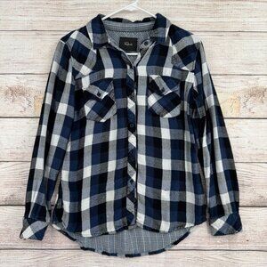 Rails Super Soft Double Sided Flannel Shirt Women's Size Small Blue‎ Plaid